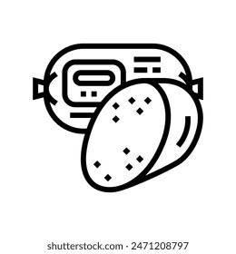 liver sausage meat line icon vector. liver sausage meat sign. isolated contour symbol black illustration