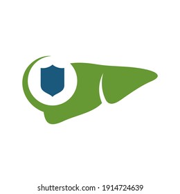 Liver with Shield logo vector template, Creative Liver logo design concepts