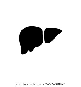 Diseño plano de Vector de icono de silueta de hígado.