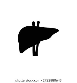 Diseño plano de Vector de icono de silueta de hígado.