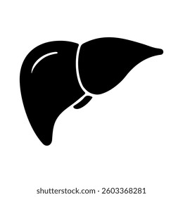 Liver Silhouette Icon in Vector Graphic on a White Background for Health and Medical Purposes