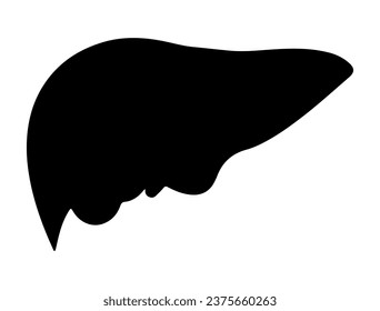Silueta hepática arte vectorial fondo blanco