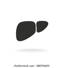Liver simple black silhouette shape. One color.