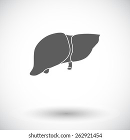 Liver. Single flat icon on white background. Vector illustration.