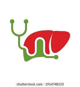 Liver with stethoscope logo vector template, Creative Liver logo design concepts
