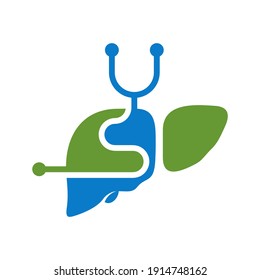 Liver with stethoscope logo vector template, Creative Liver logo design concepts