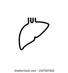 Liver thin icon in trendy flat style isolated on white background. Symbol for your web site design, logo, app, UI. Vector illustration, EPS