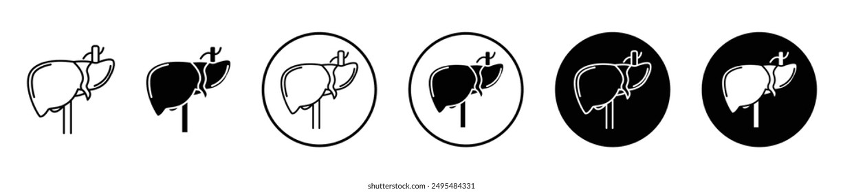 Liver thin line vector icon set.