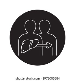 Liver transplant color line icon. Donor organ. Pictogram for web page, mobile app, promo. UI UX GUI design element. Editable stroke.