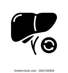 liver transplant glyph icon vector. liver transplant sign. isolated contour symbol black illustration