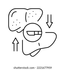 liver transplant line icon vector. liver transplant sign. isolated contour symbol black illustration
