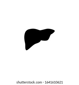 Liver vector icon  in black flat shape design isolated on white background