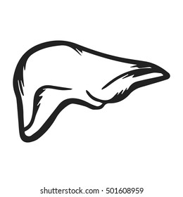 Liver vector icon black and white healthcare symbol