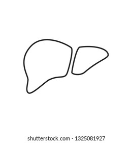 Icono vectorial hepático aislado en fondo blanco. Imagen aislada del hígado humano. Ilustración vectorial.