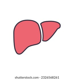 Liver Vector Icon. Isolated on the White Background. Editable EPS file. Vector illustration