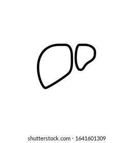 Liver vector icon  in linear, outline style isolated on white background