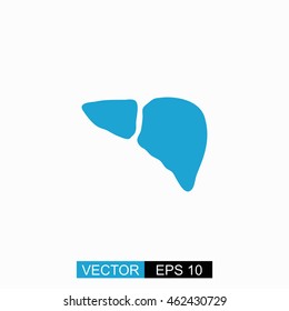 Liver vector. Isolated blue icon on white background.