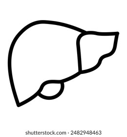 Liver Vector Line Icon Design