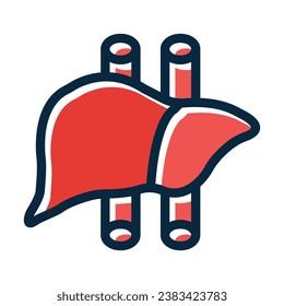 Liver Vector Thick Line Filled Dark Colors Icons For Personal And Commercial Use.
