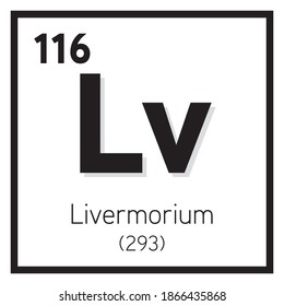 Icono vector de elemento livermérico, elemento de tabla periódica