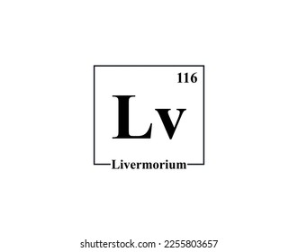 Livermorium icon vector. 116 Lv Livermorium