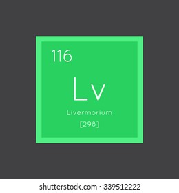 Livermorium simple style tile icon. Chemical element of periodic table. Vector illustration EPS8