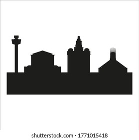 liverpool city skyline in england
