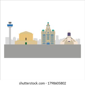 liverpool city skyline in england