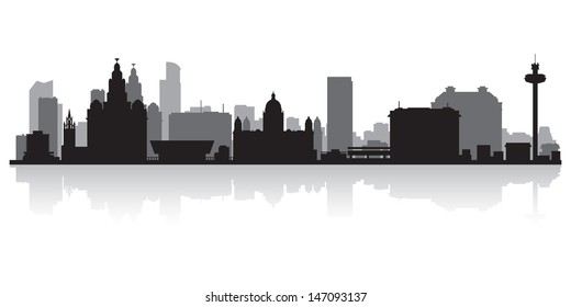 Liverpool city skyline silhouette vector illustration