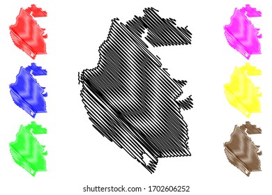 Liverpool City (United Kingdom of Great Britain and Northern Ireland, UK) map vector illustration, scribble sketch City of Liverpool map