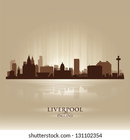 Liverpool England skyline city silhouette