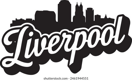 Liverpool England Skyline Silhouette Design