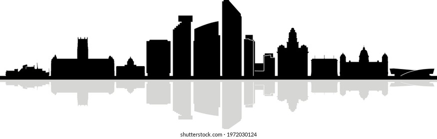 95 Black liverpool silhouette skyline vector Images, Stock Photos ...