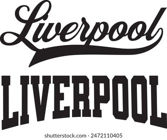 Liverpool England Word Vector Illustration