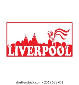 liverpool and it's silhouette typography graphic print , Abstract fashion drawing and creative design for t-shirts, mugs, graphic tee, sweatshirt, cases, etc. Illustration in modern style for clothes