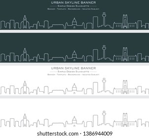 Liverpool Single Line Skyline Banner