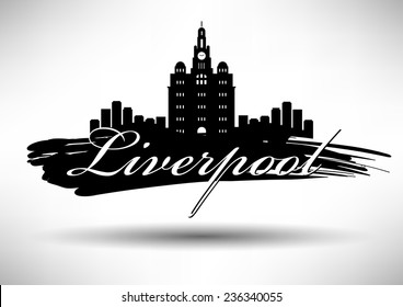 Liverpool Skyline with Typography Design