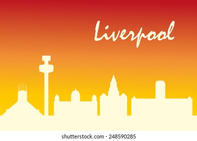 Liverpool Skyline with Typography Design