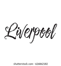 liverpool, text design. Vector calligraphy. Typography poster. Usable as background.
