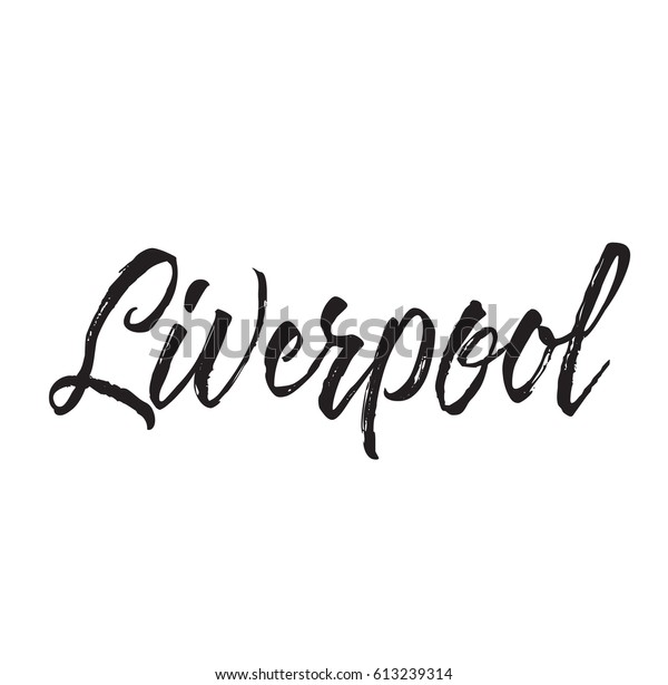 Liverpool Text Design Vector Calligraphy Typography Stock Vector
