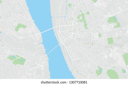 Liverpool, UK, classic colors, printable map, designed as a high quality background for high contrast icons and information in the foreground.