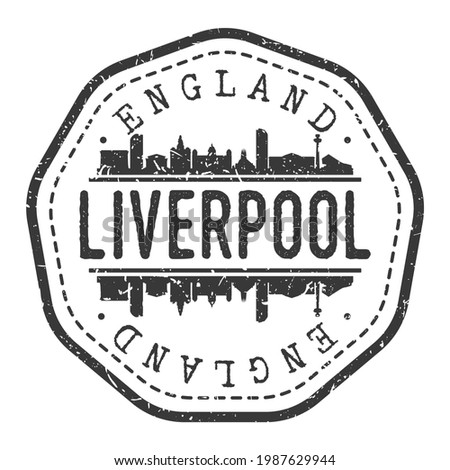 Liverpool, UK Stamp Skyline Postmark. Silhouette Postal Passport. City Round Vector Icon. Vintage Postage Design.