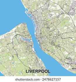 Liverpool, United Kingdom map poster art