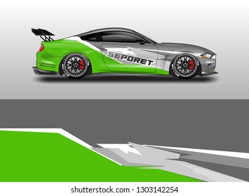 Livery decal car, supercar, rally, drift . Graphic abstract stripe racing background .