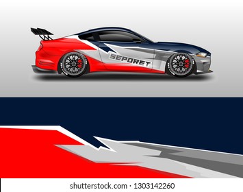 Livery decal car, supercar, rally, drift . Graphic abstract stripe racing background .
