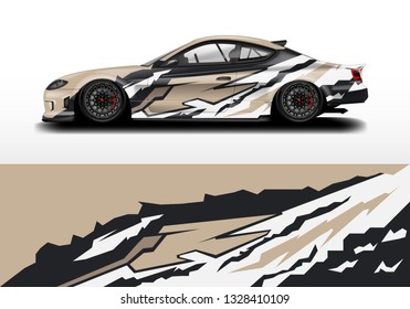Livery decal car vector . Racing background kit designs for vehicle, race car, rally, adventure .