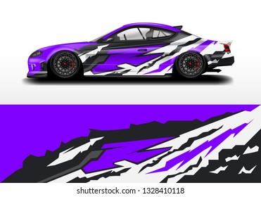 Livery decal car vector . Racing background kit designs for vehicle, race car, rally, adventure .