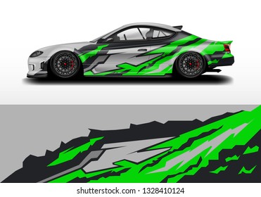 Livery decal car vector . Racing background kit designs for vehicle, race car, rally, adventure .