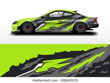 Livery decal car vector . Racing background kit designs for vehicle, race car, rally, adventure .