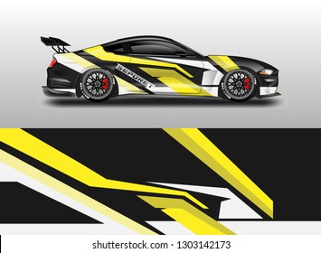 Livery Decal Car Vector , Supercar, Rally, Drift . Graphic Abstract Stripe Racing Background .